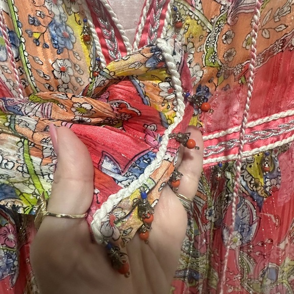 Derhy By Rene Derhy Ladies Short Sleeve Top Colourful Artsy Boho Peasant Blouse - Picture 3 of 9